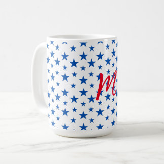 Blauw En Wit Aanpasbaar Sterpatroon Koffiemok