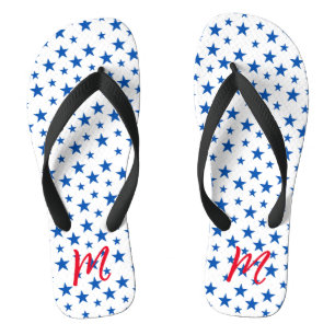 Blauw en wit aanpasbaar sterrenpatroon teenslippers