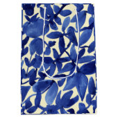 Blauw en wit abstract bladprint medium cadeauzakje (Achterkant)