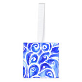 Blauw en wit Abstract Curly-ontwerppatroon Decoratie (Voorkant)