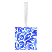 Blauw en wit Abstract Curly-ontwerppatroon Decoratie (Rechts)