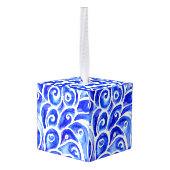 Blauw en wit Abstract Curly-ontwerppatroon Decoratie (Achter hoekig)