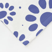 Blauw en Wit Abstract Daisy Flower Pattern Fleece Deken (Hoek)