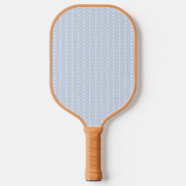 Blauw en wit Abstract Diagonaal Chevron Patroon Pickleball Paddle