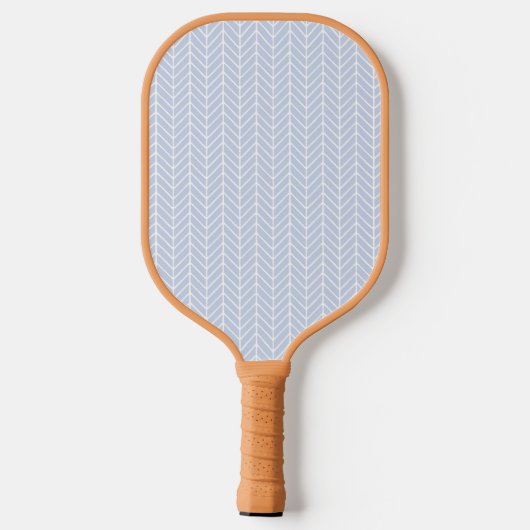 Blauw en wit Abstract Diagonaal Chevron Patroon Pickleball Paddle (Achterkant)