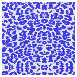 Blauw en Wit Abstract Dierenprint Vlekken Stof