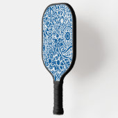 Blauw en wit Abstract Floral Pattern Hawaiian Pickleball Paddle (Links)