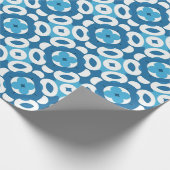 Blauw en wit Abstract geometrisch patroon Cadeaupapier (Hoek)