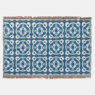 Blauw en wit Abstract geometrisch patroon Deken
