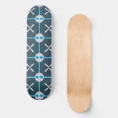 Blauw en wit abstract geometrisch patroon persoonlijk skateboard (Voorkant)