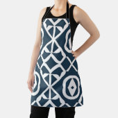 Blauw en wit abstract geometrisch patroon schort (Insitu)