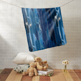 Blauw en wit abstract inbakerdoek