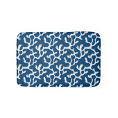 Blauw en wit Abstract koraal, herstellend patroon Badmat (Voorkant)