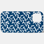 Blauw en wit Abstract koraal, herstellend patroon Case-Mate iPhone Case (Achterkant (horizontaal))