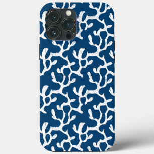 Blauw en wit Abstract koraal, herstellend patroon Case-Mate iPhone Case