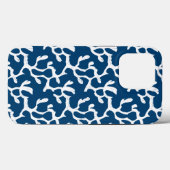 Blauw en wit Abstract koraal, herstellend patroon Case-Mate iPhone Case (Achterkant (horizontaal))