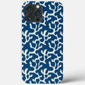 Blauw en wit Abstract koraal, herstellend patroon Case-Mate iPhone Case (Achterkant)