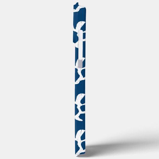 Blauw en wit Abstract koraal, herstellend patroon Case-Mate iPhone Case (Achterkant / Links)