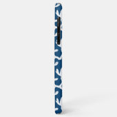 Blauw en wit Abstract koraal, herstellend patroon Case-Mate iPhone Case (Achterkant/links)