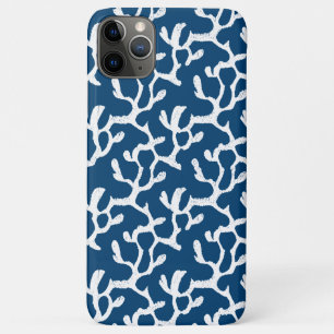 Blauw en wit Abstract koraal, herstellend patroon Case-Mate iPhone Case
