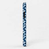 Blauw en wit Abstract koraal, herstellend patroon Case-Mate iPhone Case (Achterkant/rechts)