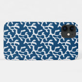Blauw en wit Abstract koraal, herstellend patroon Case-Mate iPhone Case (Achterkant (horizontaal))