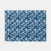 Blauw en wit Abstract koraal, herstellend patroon Deurmat (Voorkant)