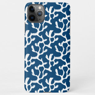 Blauw en wit Abstract koraal, herstellend patroon iPhone 11Pro Max Hoesje