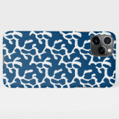 Blauw en wit Abstract koraal, herstellend patroon iPhone Hoesje (Achterkant horizontaal)