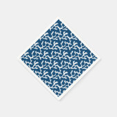 Blauw en wit Abstract koraal, herstellend patroon Servet (Hoek)