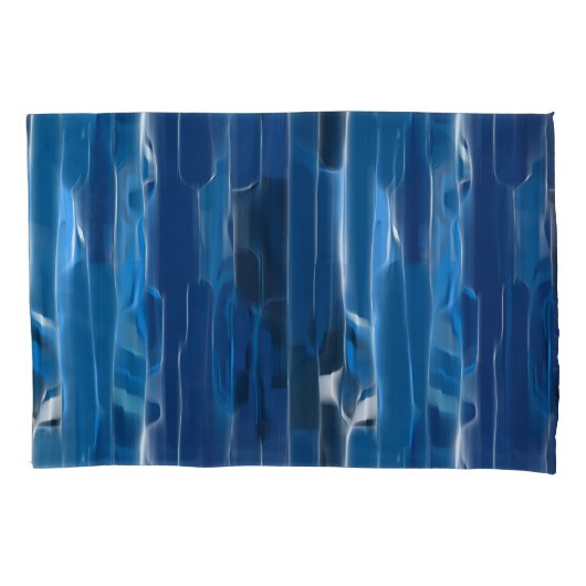 Blauw en wit abstract kussensloop (Voorkant)