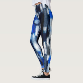 Blauw en wit Abstract Leggings