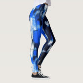 Blauw en wit Abstract Leggings (Rechts)