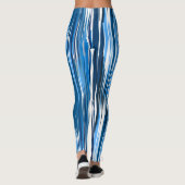 Blauw en wit Abstract Leggings (Achterkant)