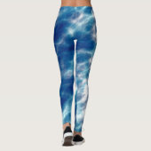 Blauw en wit Abstract Leggings (Achterkant)