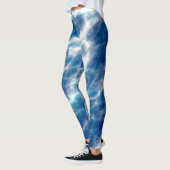 Blauw en wit Abstract Leggings (Links)