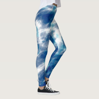 Blauw en wit Abstract Leggings