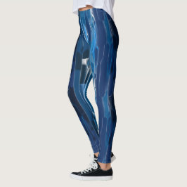 Blauw en wit Abstract Leggings