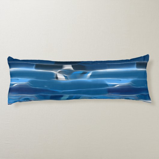 Blauw en wit abstract lichaamskussen (Achterkant)