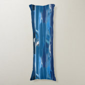 Blauw en wit abstract lichaamskussen (Voorkant Verticaal)
