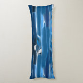 Blauw en wit abstract lichaamskussen (Achterkant (Verticaal))