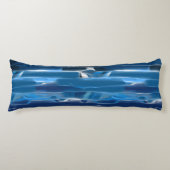 Blauw en wit abstract lichaamskussen (Voorkant)