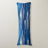Blauw en wit abstract lichaamskussen (Voorkant Verticaal)