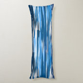 Blauw en wit abstract lichaamskussen (Achterkant (Verticaal))