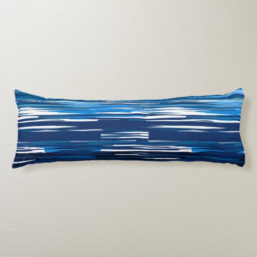 Blauw en wit abstract lichaamskussen (Voorkant)
