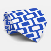 Blauw en wit Abstract modern Stropdas (Opgerold)