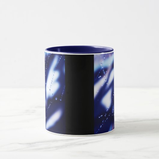 Blauw en wit abstract mok (Midden)