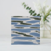 Blauw en wit Abstract patroon (Staand voorkant)
