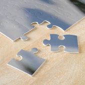 Blauw en wit Abstract patroon Legpuzzel (Zijkant)