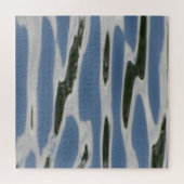 Blauw en wit Abstract patroon Legpuzzel (Horizontaal)